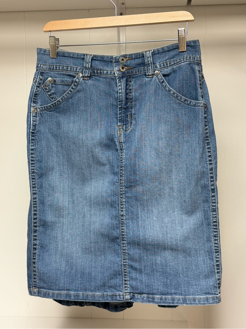 Vintage 90's Denim High-Waisted Pencil Skirt Gloria Vanderbilt Size 10